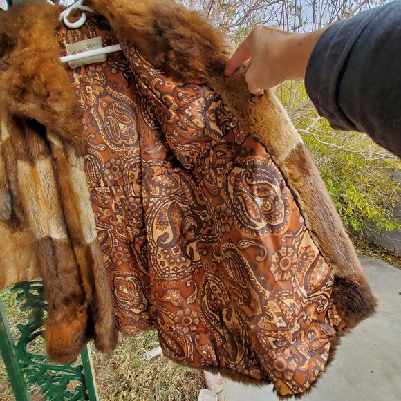 Vintage Opossum Fur Coat Womens S/M Brown Hopper Furs Knee Length - Picture 7 of 16